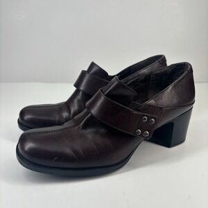 Clarks 74466 Monk Strap Shooties Women's US‎ 8.5M Brown Heel Ankle Boots Booties